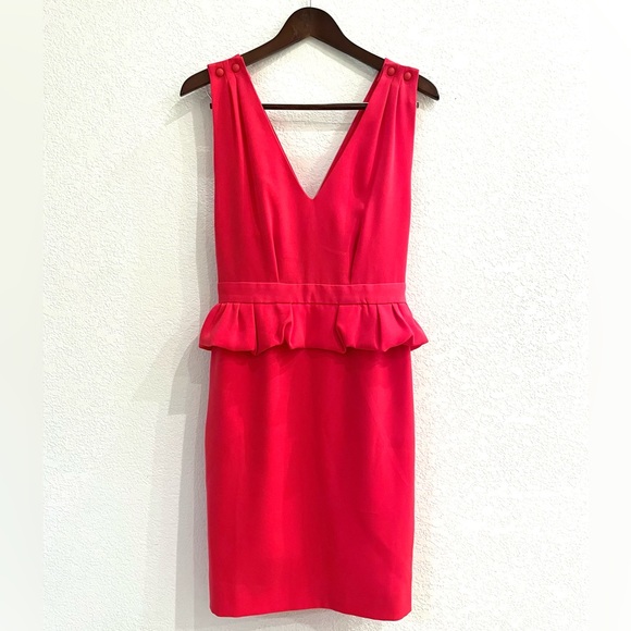 NWT Maje Paris Framboise Red Peplum Sheath Dress - Picture 7 of 15